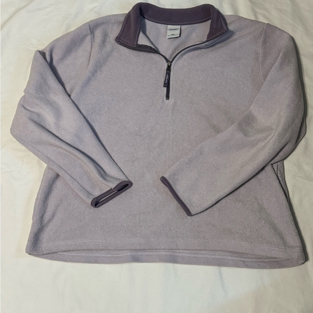 Old Navy Women’s Lavender Quarter-Zip Fleece Pullover